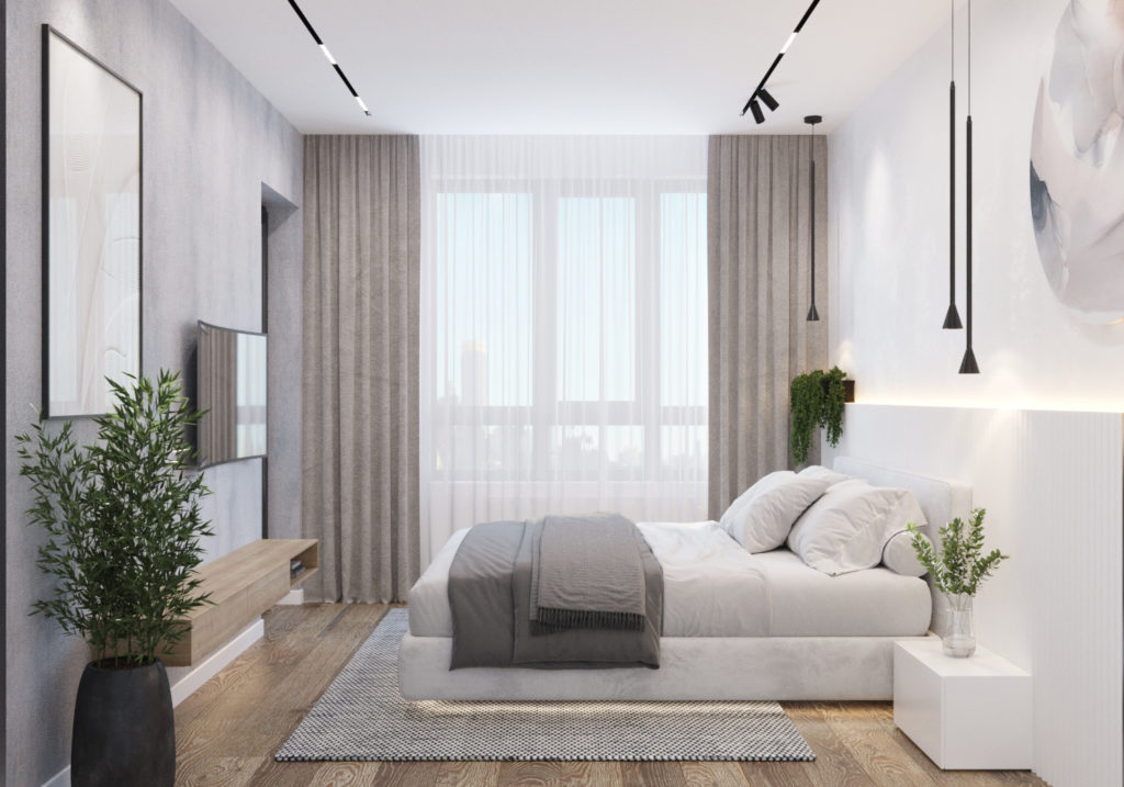 Дизайн-проект квартиры в стиле эко-минимализм ЖК Savin House г.Казань - Спальная комната 14 м2 - 2