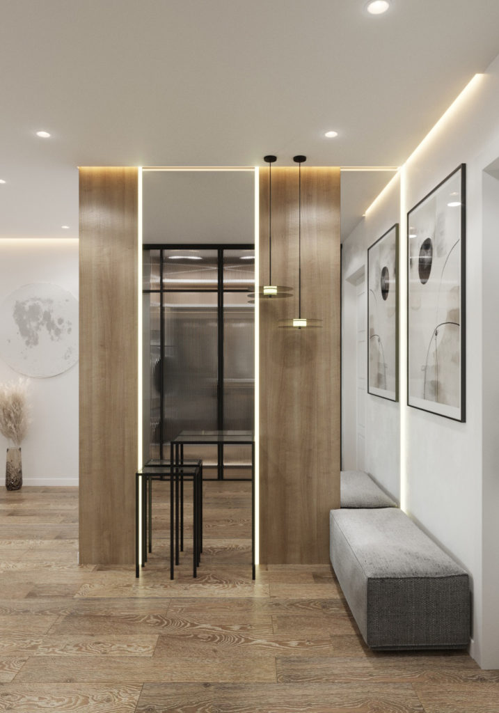 Дизайн-проект квартиры в стиле эко-минимализм ЖК Savin House г.Казань - Кухня, совмещенная с гостиной площадью 27 м2 - 5